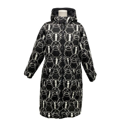 Hermes Down Coat Size 3 L Women - 2h0158d4 Black X White X Gray Long Sleeves /