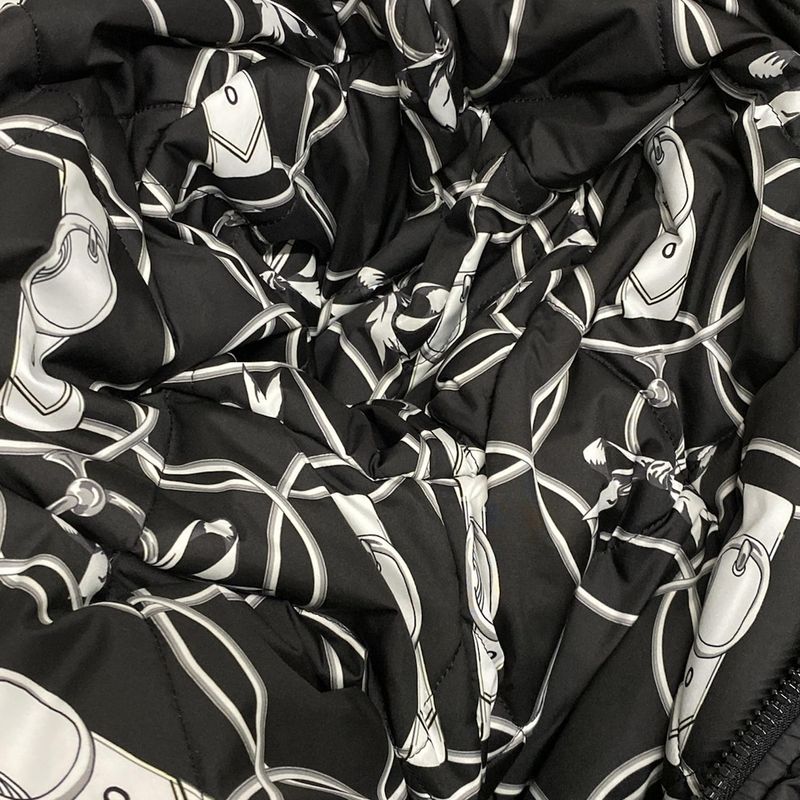 Hermes Down Coat Size 3 L Women - 2h0158d4 Black X White X Gray Long Sleeves /