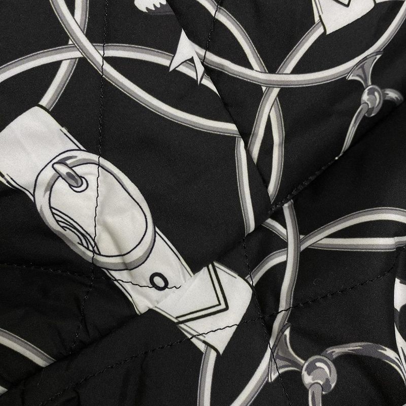 Hermes Down Coat Size 3 L Women - 2h0158d4 Black X White X Gray Long Sleeves /