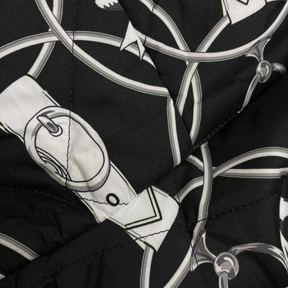 Hermes Down Coat Size 3 L Women - 2h0158d4 Black X White X Gray Long Sleeves /