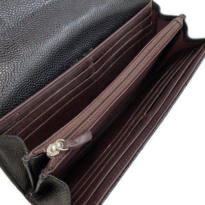 Chanel Long Wallet Matelasse Black Silver Hardware