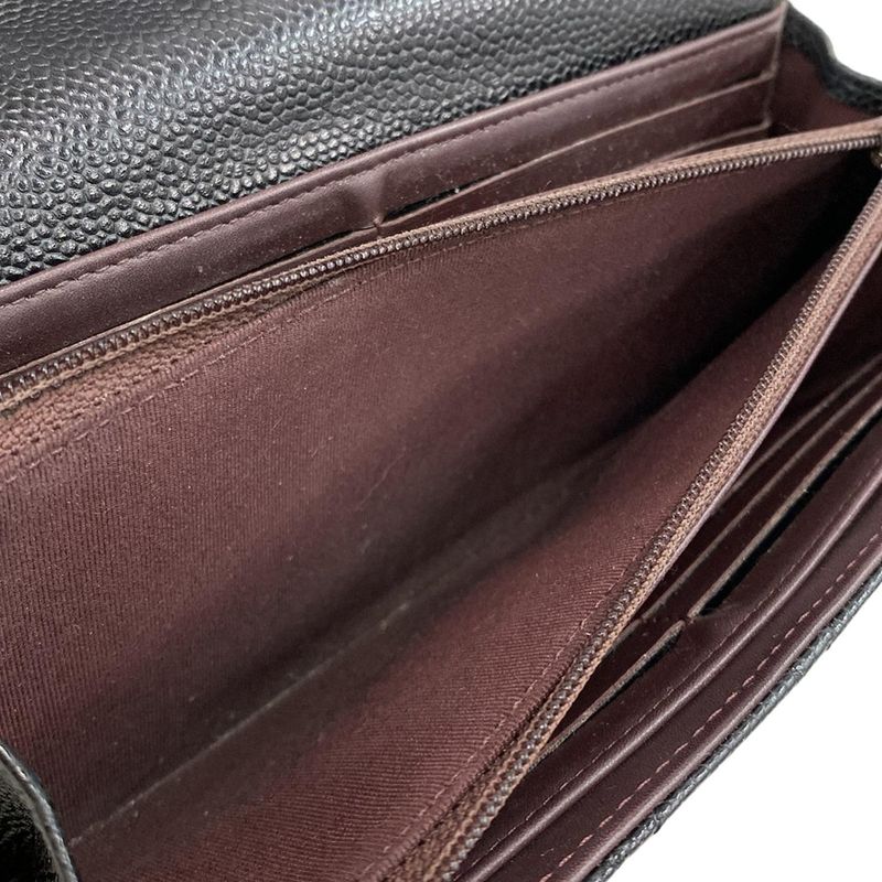 Chanel Long Wallet Matelasse Black Silver Hardware