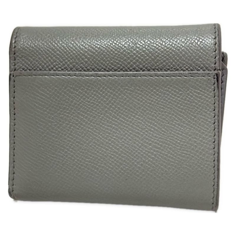 Dior/christian Dior Trifold Wallet 30 Montaigne Lotus Wallet Gray Leather