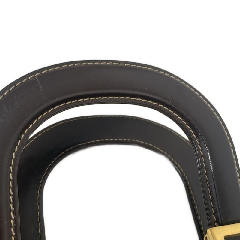 Fendi Tote Bag Zucca Pattern Beige Black And Dark Brown Leather