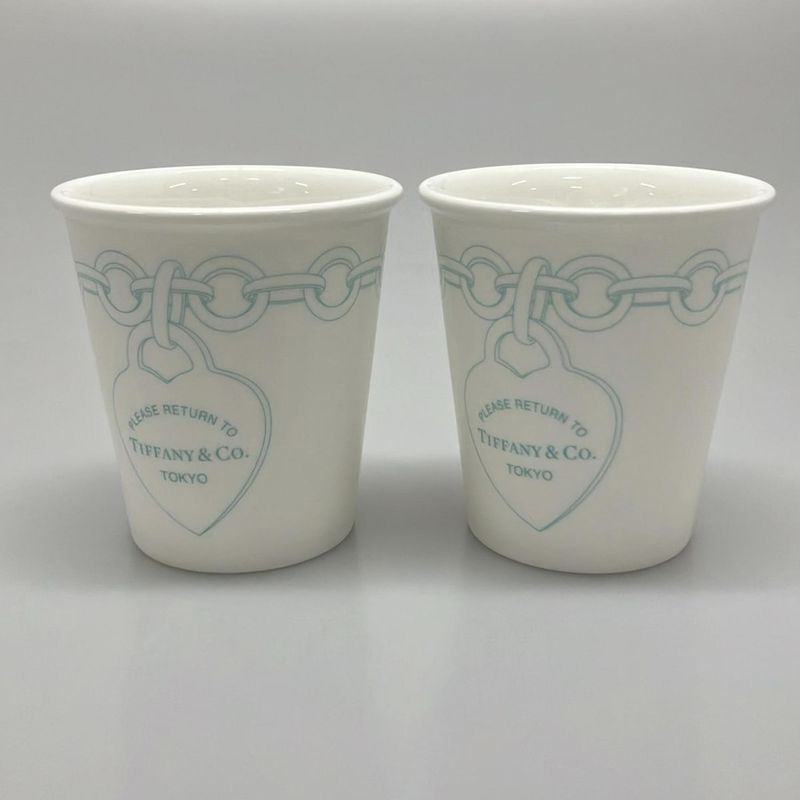 Tiffany & Co Return To Etch Coffee Cup White X Tiffany & Co Blue Mugs X 2 Like