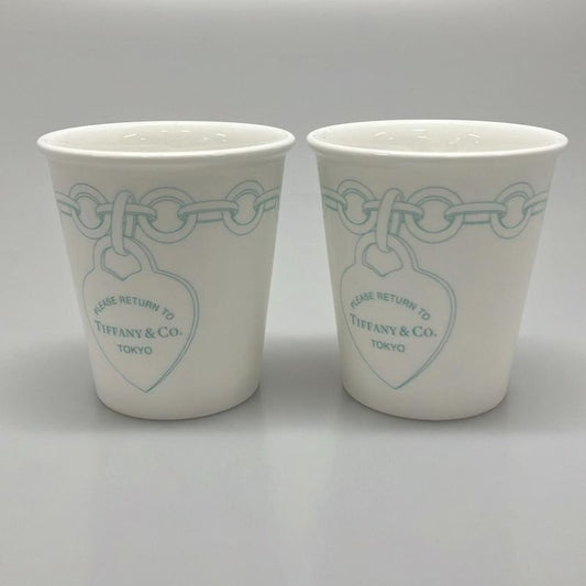 Tiffany & Co Return To Etch Coffee Cup White X Tiffany & Co Blue Mugs X 2 Like