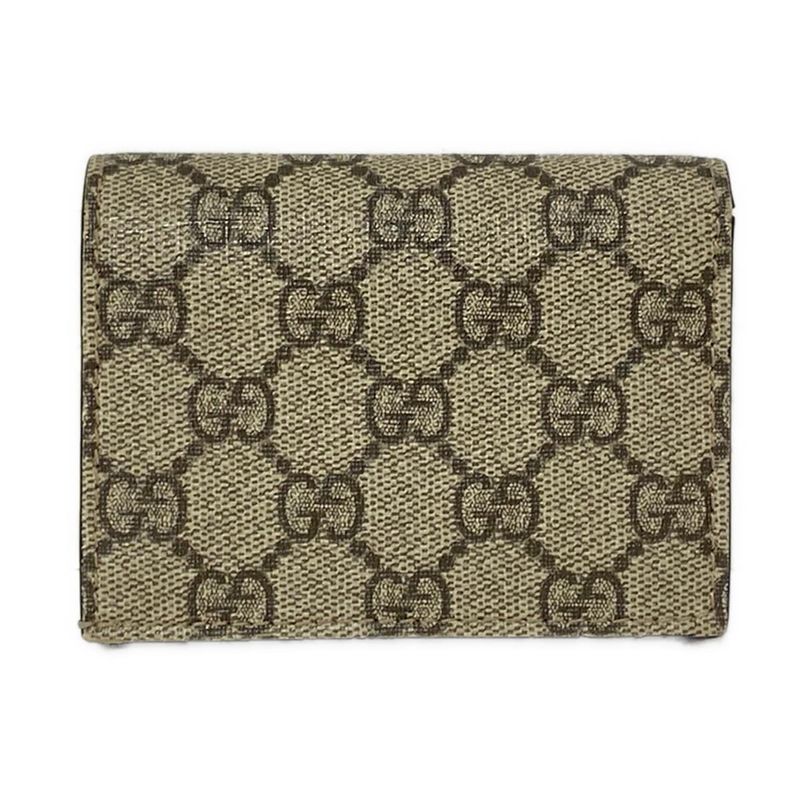 Gucci Bifold Wallet In Cherry GG Plus And GG Supreme 476050 Beige Dark Brown