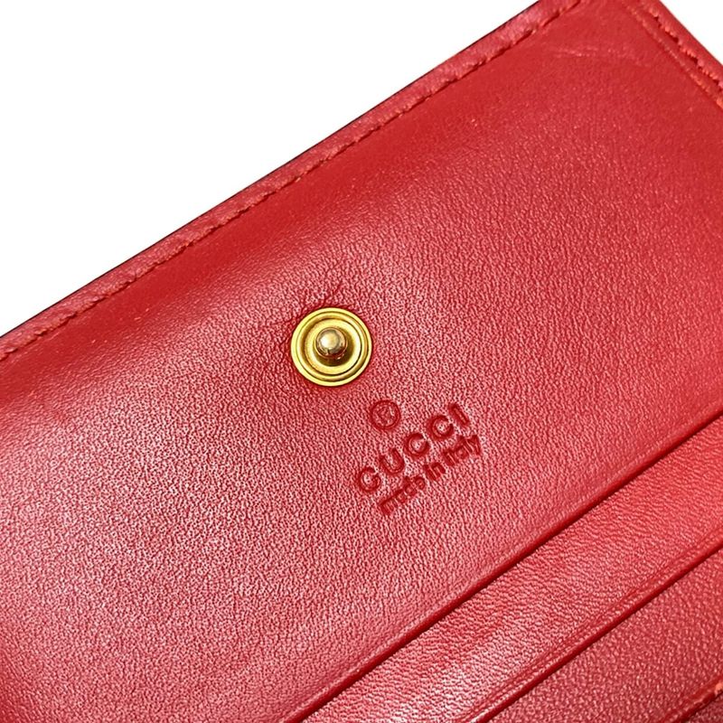 Gucci Bifold Wallet In Cherry GG Plus And GG Supreme 476050 Beige Dark Brown