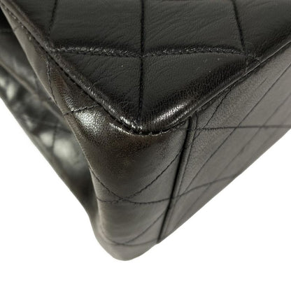 Chanel Shoulder Bag Double Facematelasse Black Gold Hardware Lambskin