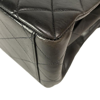 Chanel Shoulder Bag Double Facematelasse Black Gold Hardware Lambskin