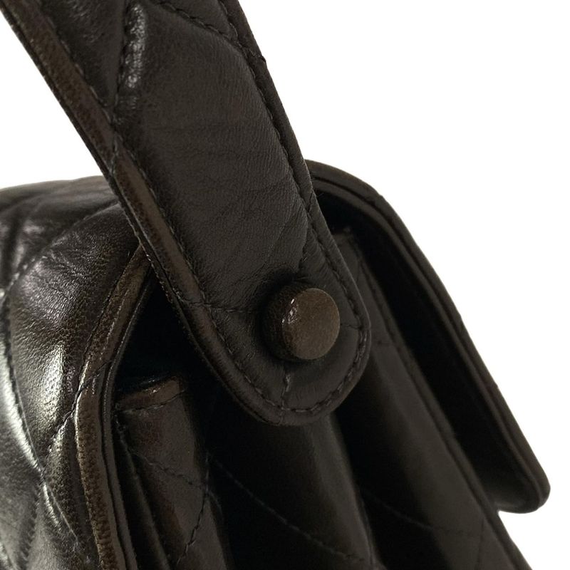 Chanel Shoulder Bag Double Facematelasse Black Gold Hardware Lambskin