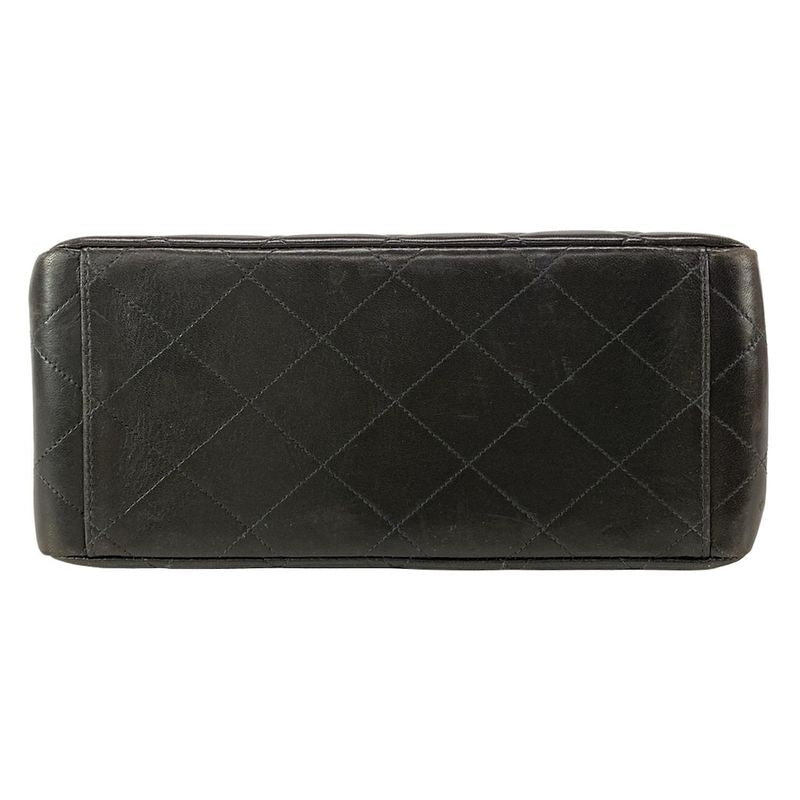 Chanel Shoulder Bag Double Facematelasse Black Gold Hardware Lambskin