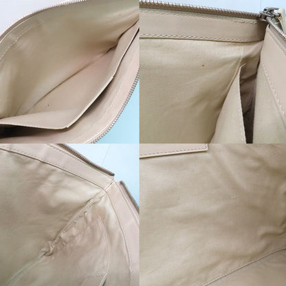 Balenciaga Navy-clip M 420407 Clutch Bag Yellow-ivory-leather Canvas