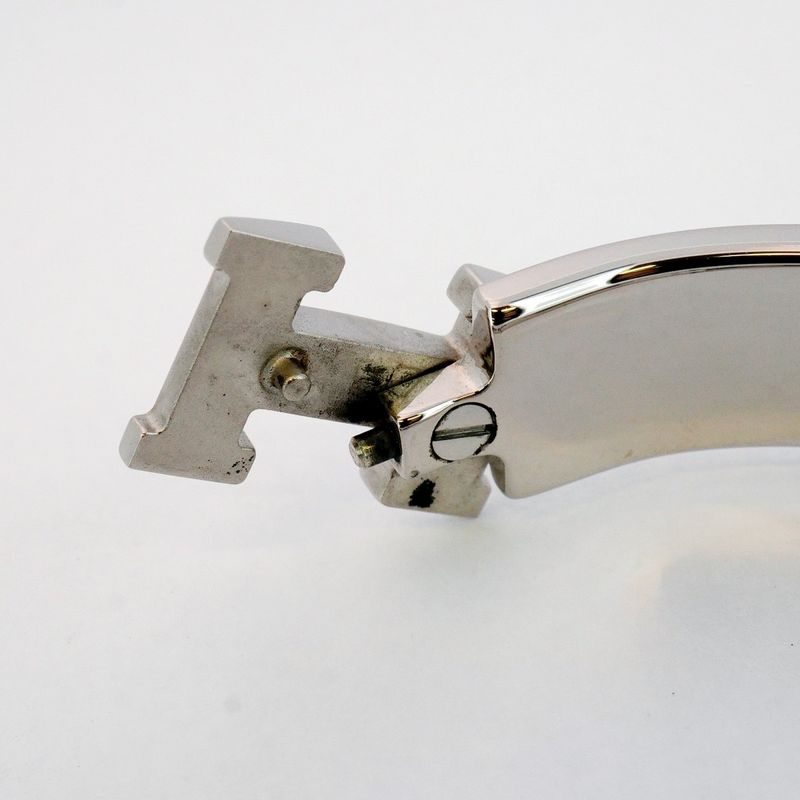 Hermes Bangle Click Clack PM Metal Silver Black Cles Deuce
