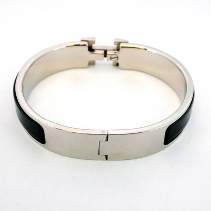 Hermes Bangle Click Clack PM Metal Silver Black Cles Deuce