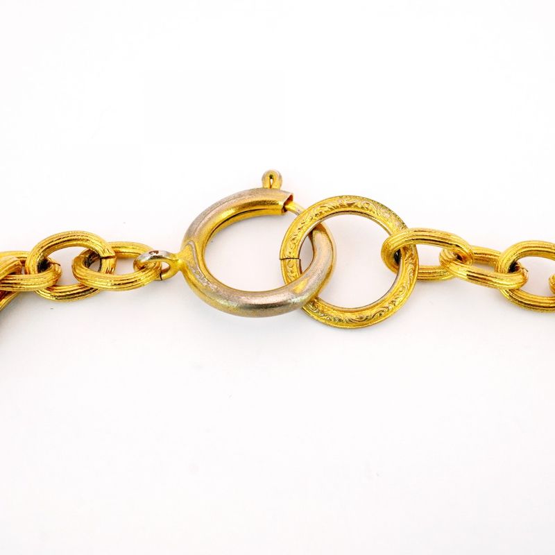 Chanel Necklace Vintage Coco Mark Chanel Logo/matelasse Round Shape Circle GP