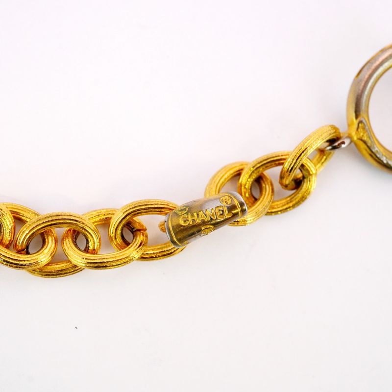 Chanel Necklace Vintage Coco Mark Chanel Logo/matelasse Round Shape Circle GP