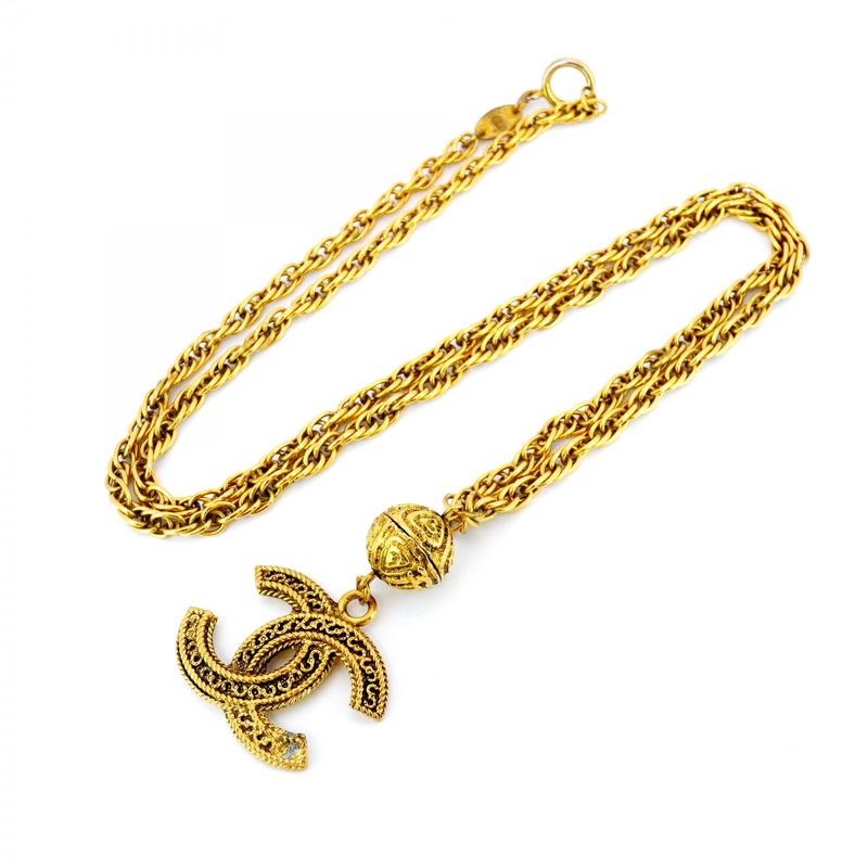 Chanel Necklace Vintage Coco Mark GP Plated Gold Ladies