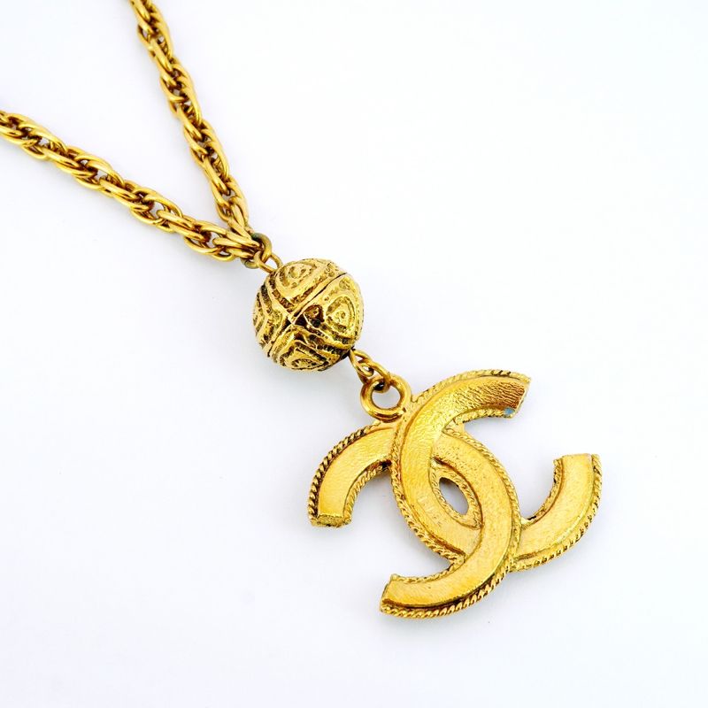 Chanel Necklace Vintage Coco Mark GP Plated Gold Ladies