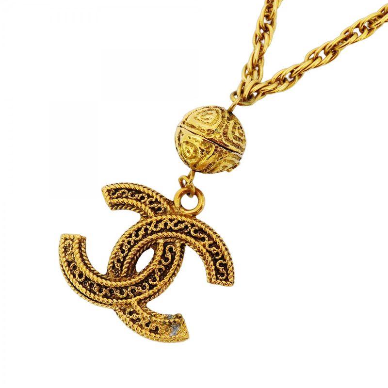 Chanel Necklace Vintage Coco Mark GP Plated Gold Ladies