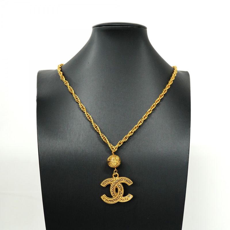 Chanel Necklace Vintage Coco Mark GP Plated Gold Ladies