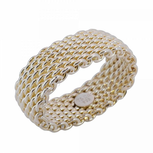 Tiffany & Co Ring Somerset/mesh Silver 925 Size 18 Men's