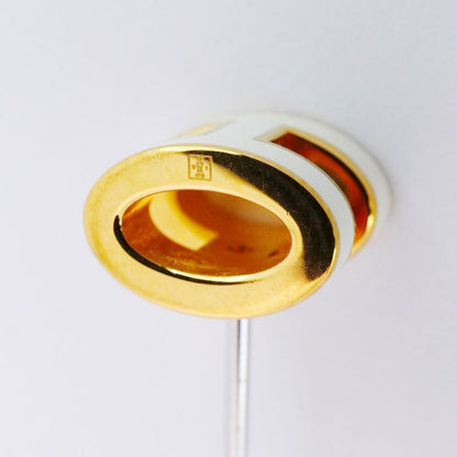 Hermes Earrings Pop Ash GP Plated Gold White Ladies