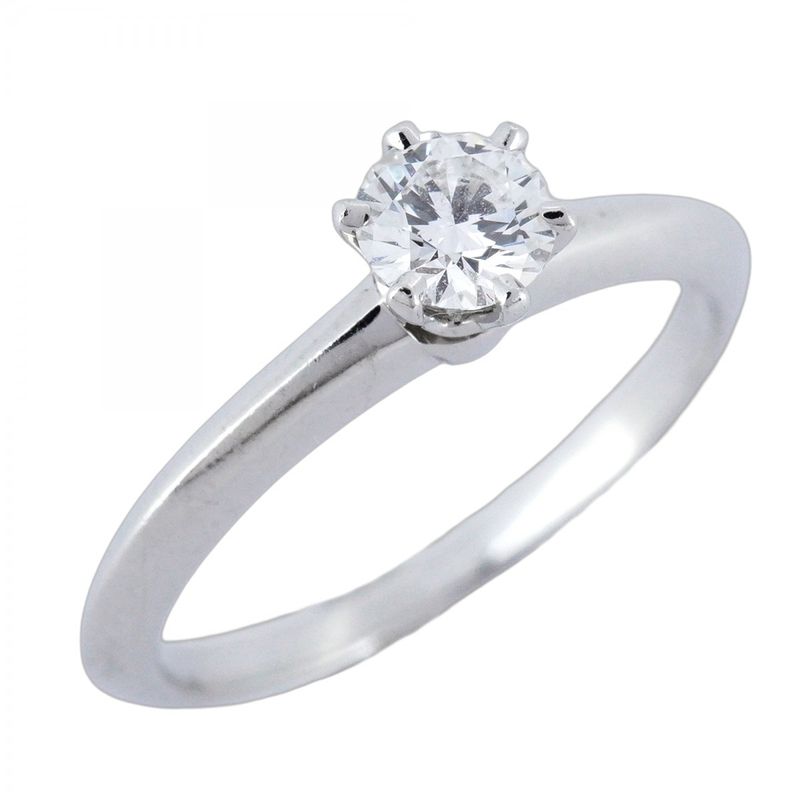 Tiffany & Co Ring Solitaire 1PD Pt950 Platinum Diamond 028ct 105 Ladies