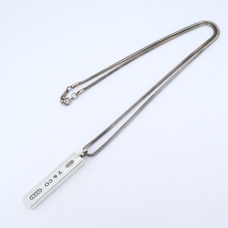 Tiffany & Co Necklace Narrow Bar 925 Silver Ladies