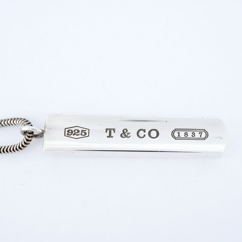 Tiffany & Co Necklace Narrow Bar 925 Silver Ladies