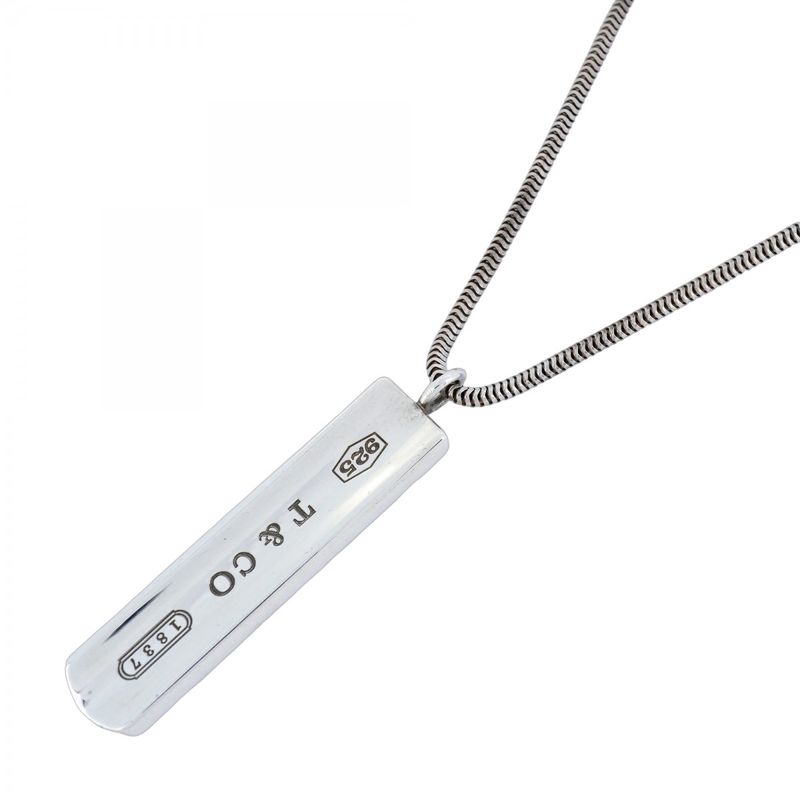 Tiffany & Co Necklace Narrow Bar 925 Silver Ladies
