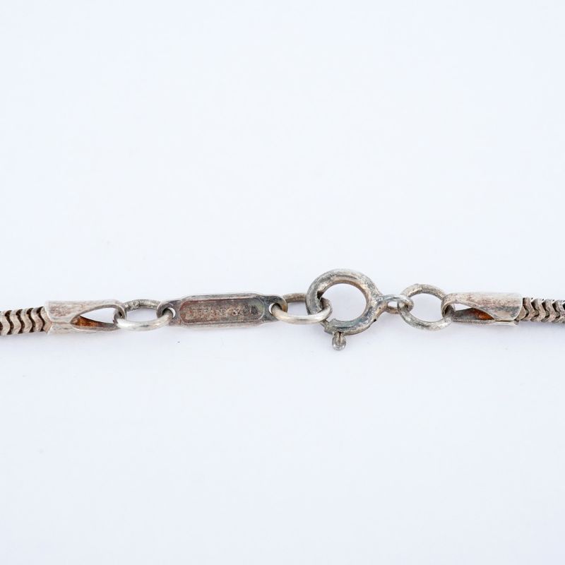 Tiffany & Co Necklace Narrow Bar 925 Silver Ladies