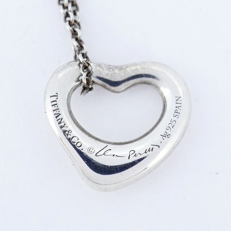 Tiffany & Co Necklace Open Heart Silver 925 Ladies