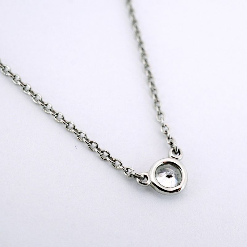 Tiffany & Co Necklace By-the-yard 1PD Pt950 Platinum Diamond Ladies