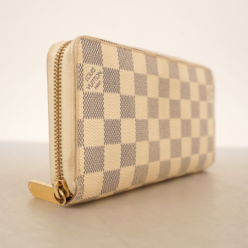 Louis Vuitton Damier Azure Zippy Wallet N60019 Whitemen Women Unisex