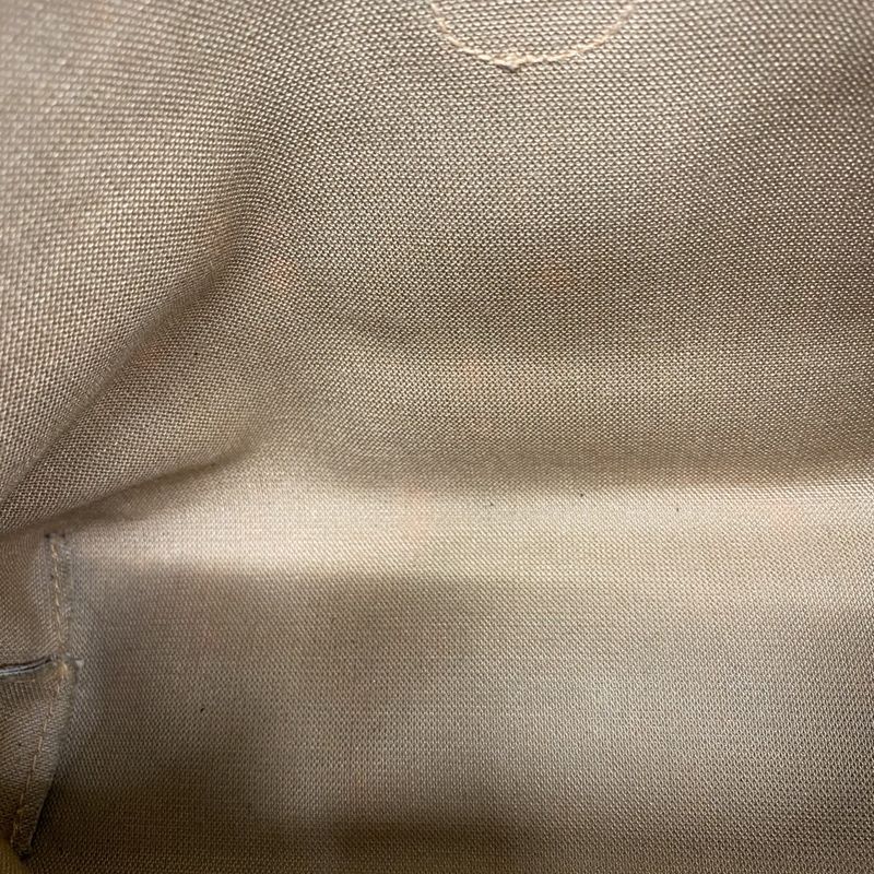 Gucci Pouch GG Supreme 156 01 045 PVC Brown Gold Hardware Women's