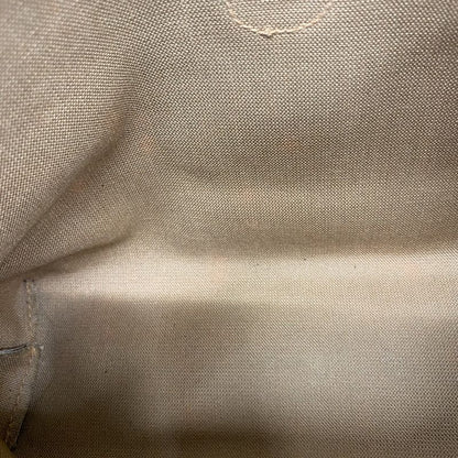 Gucci Pouch GG Supreme 156 01 045 PVC Brown Gold Hardware Women's