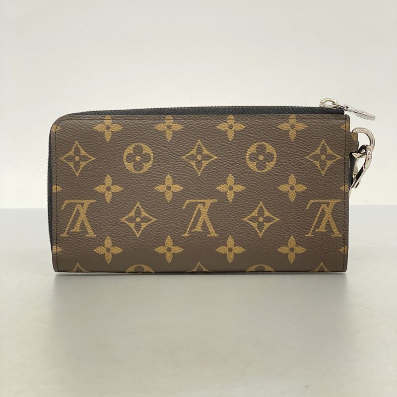 Louis Vuitton Long Wallet Monogram Macassar Zippy Dragonne M69407 Brown Black