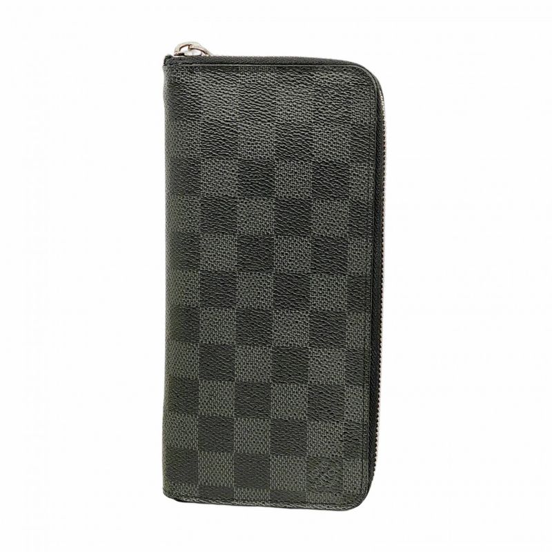 Louis Vuitton Long Wallet Damier Graphite Zippy Wallet Vertical N63095 Gray
