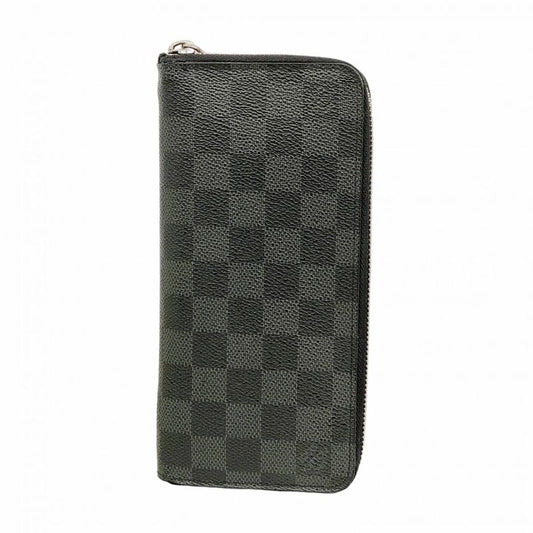 Louis Vuitton Long Wallet Damier Graphite Zippy Wallet Vertical N63095 Gray