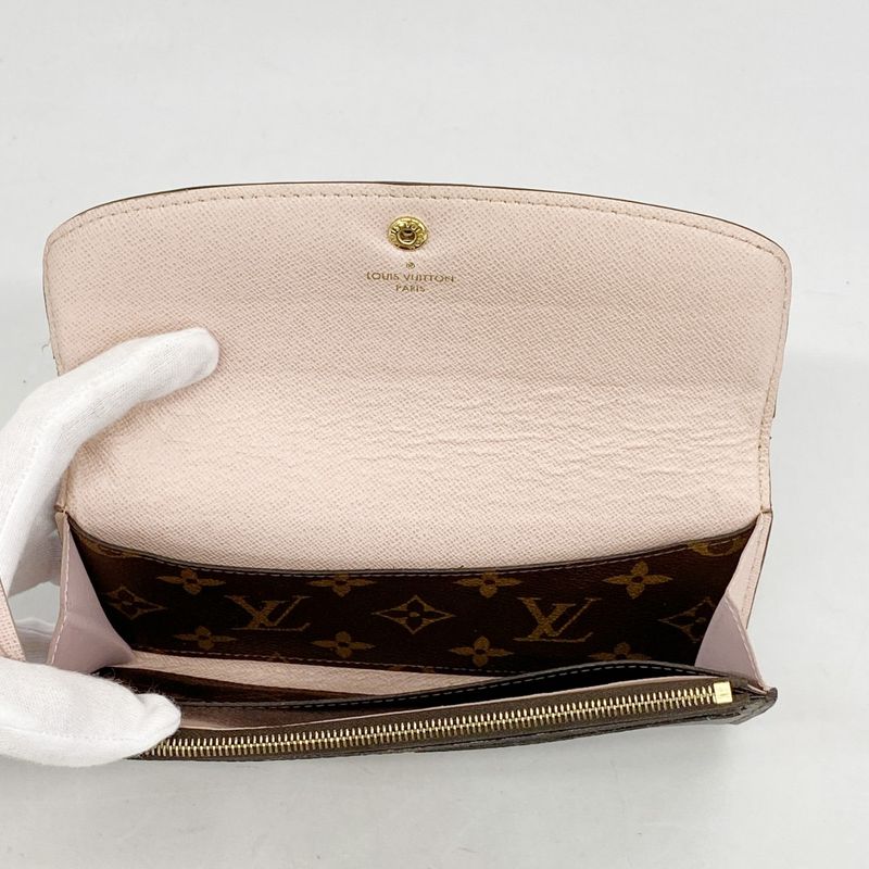 Louis Vuitton Long Wallet Monogram Portefeuille Emily M61289 Brown Rose