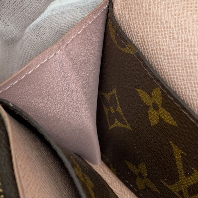 Louis Vuitton Long Wallet Monogram Portefeuille Emily M61289 Brown Rose