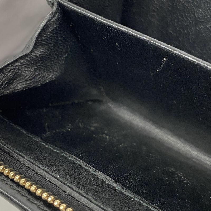 Gucci Wallet Guccissima 154258 Leather Black Chien Pan Gold Hardware Men Ladies