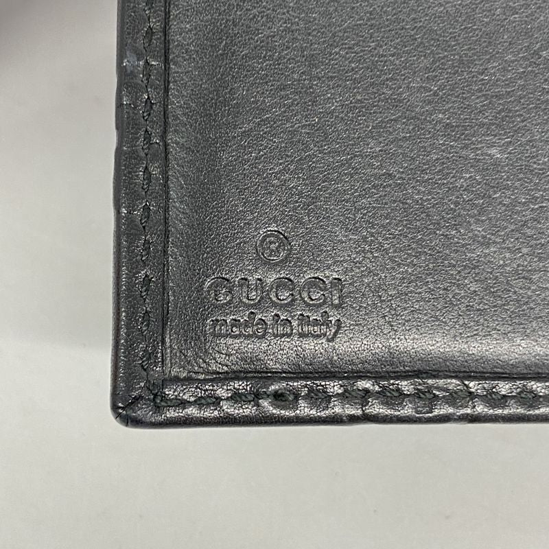 Gucci Wallet Guccissima 154258 Leather Black Chien Pan Gold Hardware Men Ladies