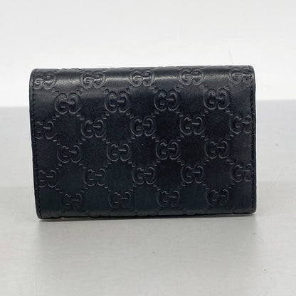 Gucci Wallet Guccissima 154258 Leather Black Chien Pan Gold Hardware Men Ladies