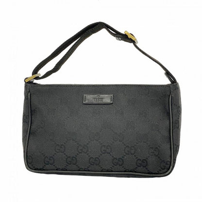 Gucci Pouch GG Canvas 106644 Canvas Black Gold Hardware Women's