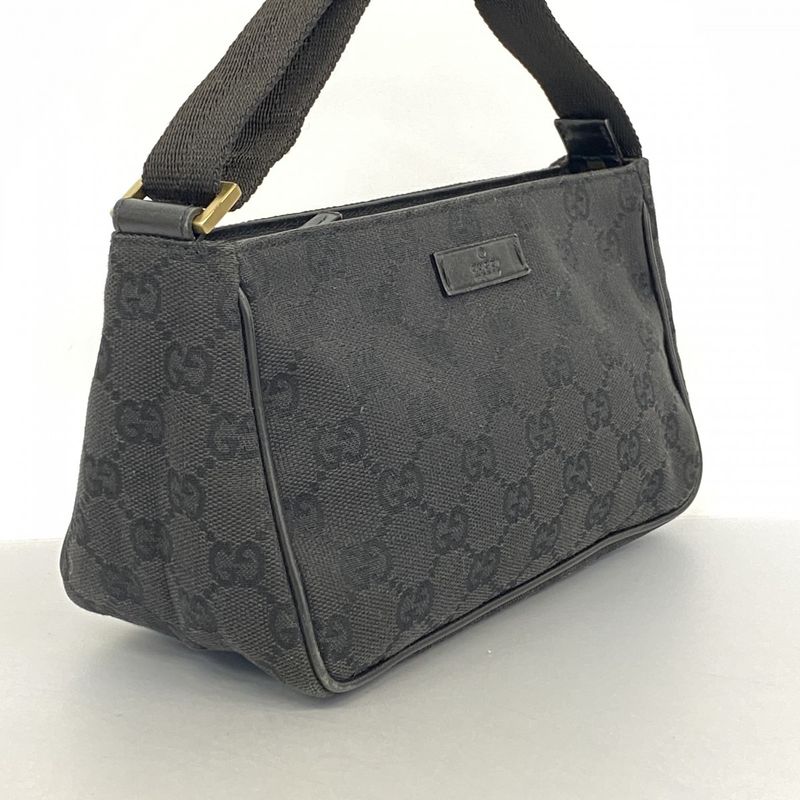 Gucci Pouch GG Canvas 106644 Canvas Black Gold Hardware Women's
