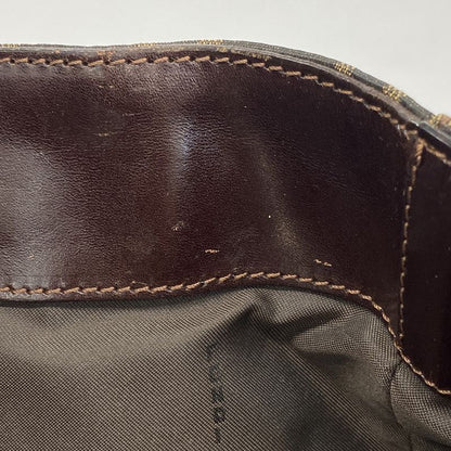 Fendi Tote Bag Zucca Nylon Canvas Brown Silver Hardware Women's