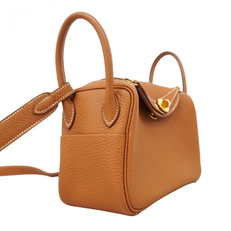 Hermes Handbag Lindy Mini Taurillon Cles Mance Gold Hardware B Engraved 2way