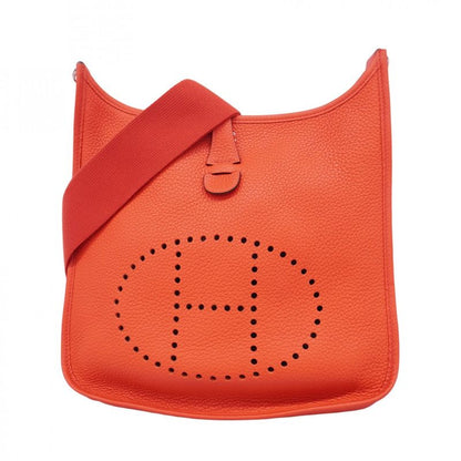 Hermes Shoulder Bag Evelyn 3PM Taurillon Cles Mans Rouge Pivoine Silver